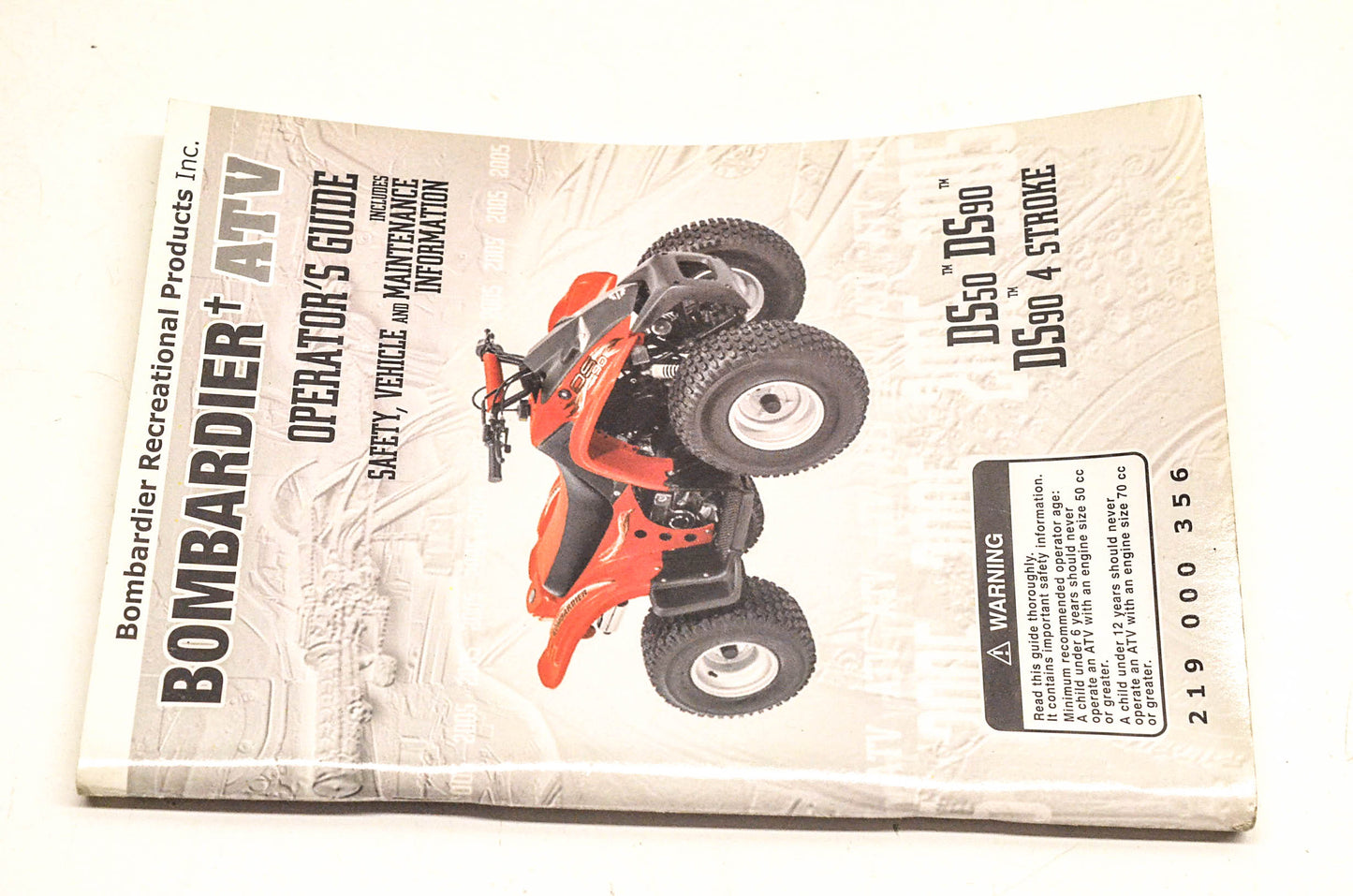 OEM BRP 219000356 2005 Bombardier ATV Operator's Guide