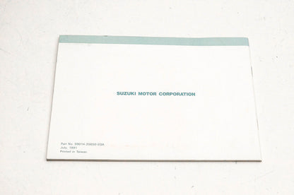 New OEM Suzuki 99014-20650-03A 1991 Parents, Youngsters and Off-Highway Motorcycle Manual NOS
