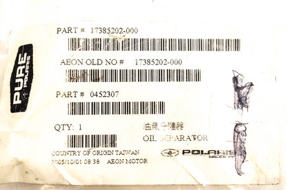 New OEM Polaris 452307, 17385202000 Oil Separator NOS