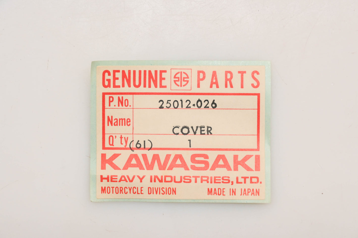 New OEM Kawasaki 25012-026 Speedometer Cover Qty 1 NOS