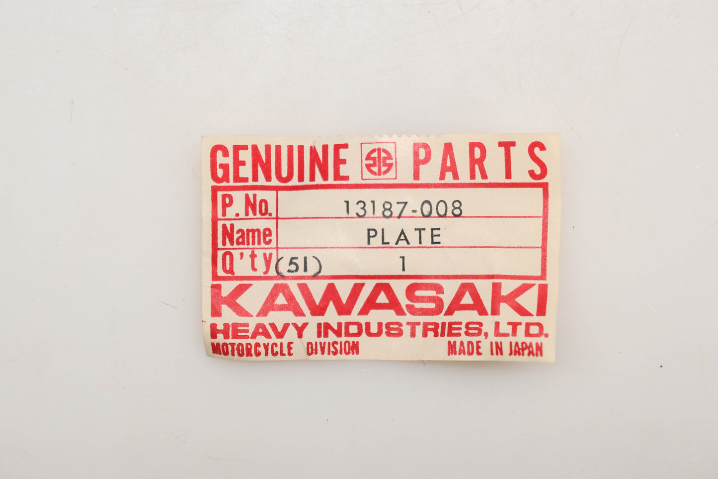New OEM Kawasaki 13187-008 Clutch Pressure Plate Qty 1 NOS