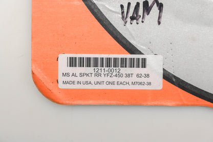 Moose Racing 1211-0012 Rear Sprocket 38T Yamaha YFZ450 Qty 1 NOS