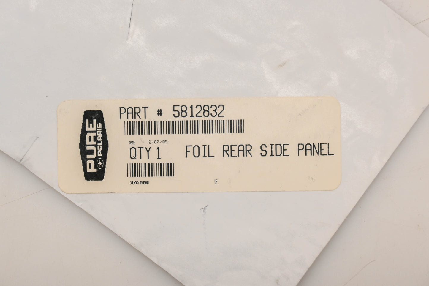 New OEM Polaris 5812832 Rear Side Panel Foil Qty 1 NOS