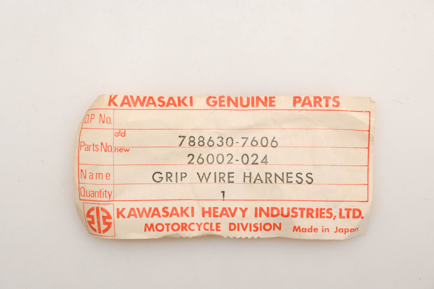New OEM Kawasaki 26002-024 Grip Wiring Harness Qty 1 NOS