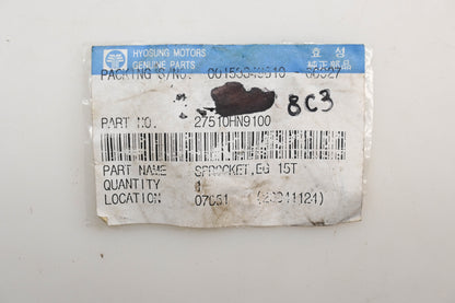 Hyosung 27510HN9100 Front Sprocket 15T Qty 1 NOS