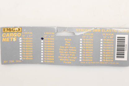 EMGO 78-60500, 316539 Elastic Cord Plastic Coated Hooks Qty 1 NOS
