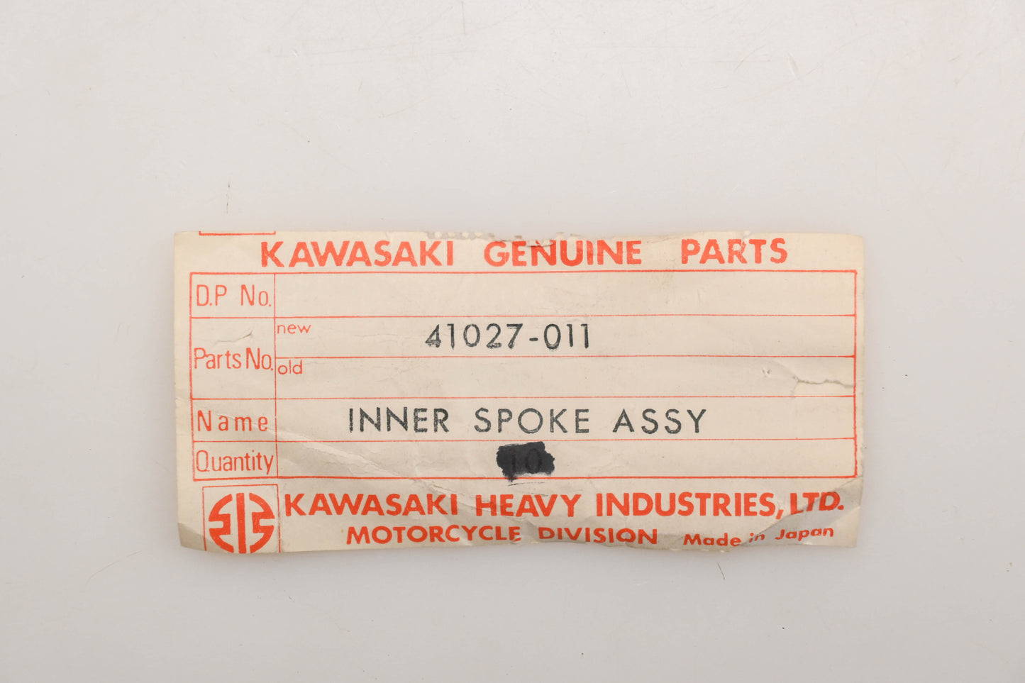 New OEM Kawasaki 41027-011 Front Inner Spokes Qty 8 NOS
