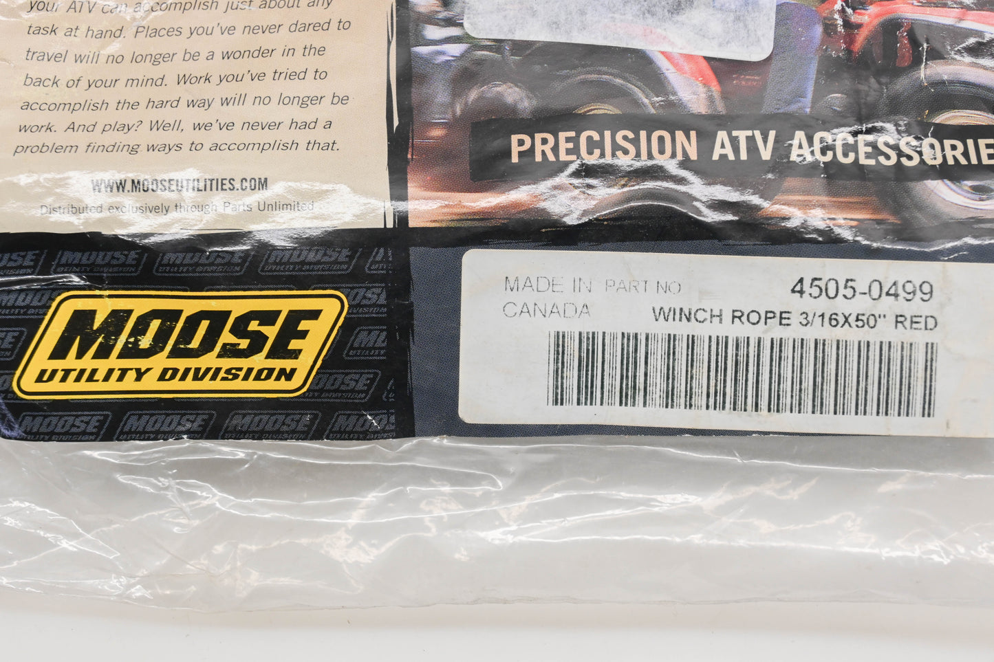 Moose Racing 4505-0499 Mud Winch Rope 3/16"x50" Red Qty 1 NOS