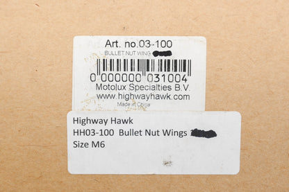 Highway Hawk 03-100 M6 Chrome Bullet Nut Assembly NOS