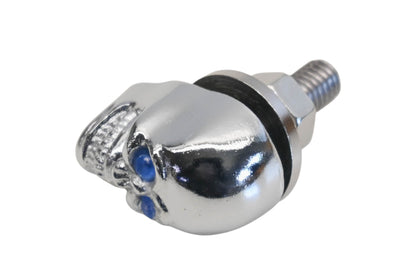 Highway Hawk 03-103 Blue M6 Chrome Skull Nut Assembly NOS