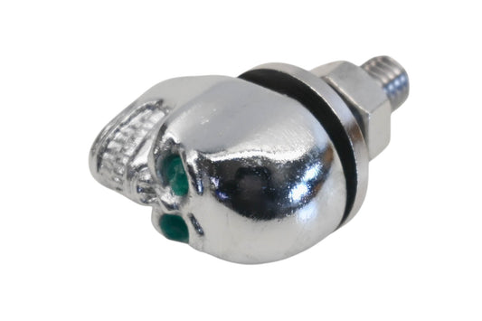 Highway Hawk 03-103 Green M6 Chrome Skull Nut Assembly NOS