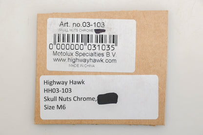Highway Hawk 03-103 Green M6 Chrome Skull Nut Assembly NOS