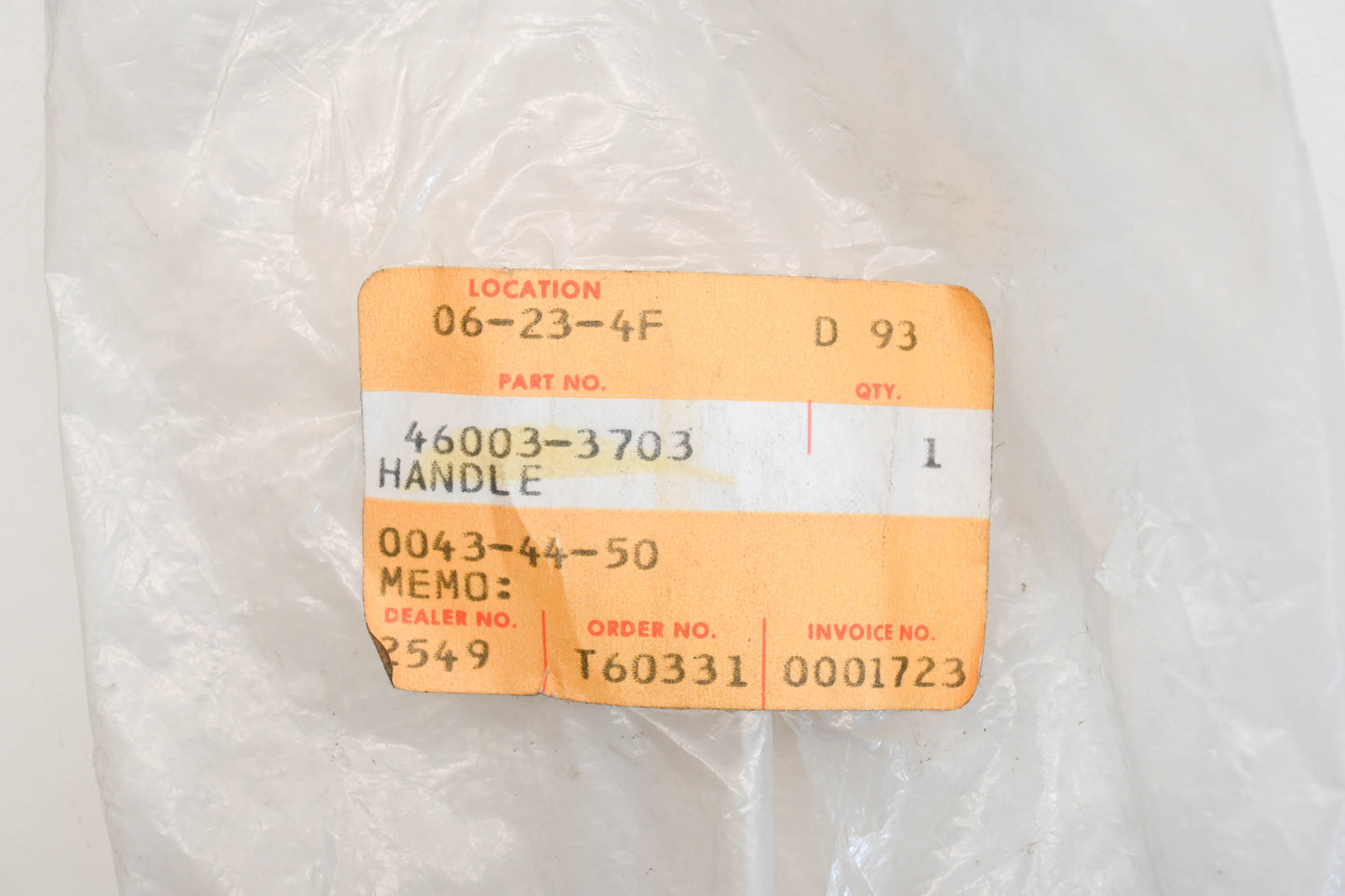 New OEM Kawasaki 46003-3703 Handle Qty 1 NOS