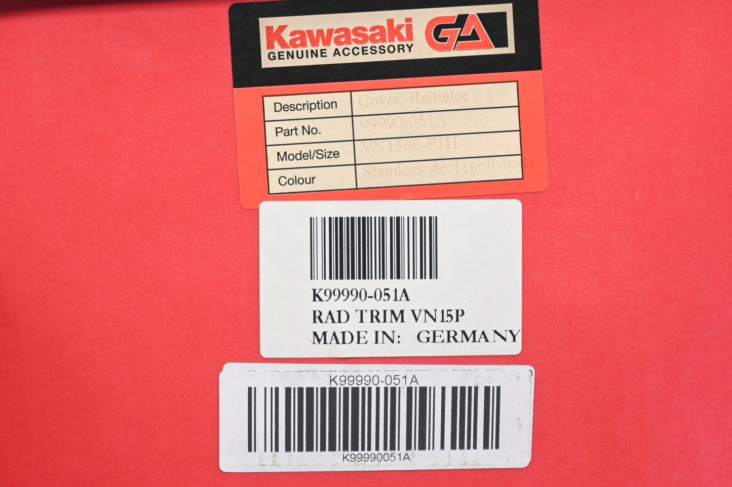 New OEM Kawasaki K99990-051A Radiator Trim Kit Qty 1 NOS