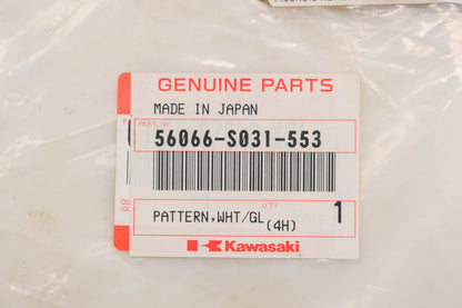 New OEM Kawasaki 56066-S031-553 Side Cover Decal KFX400 Qty 1 NOS