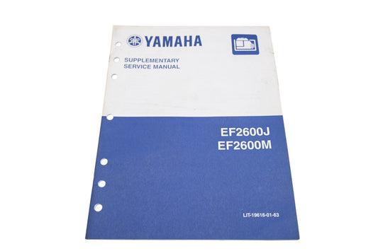 OEM Yamaha LIT-19616-01-63 EF2600J EF2600M Supplementary Service Manual Qty 1