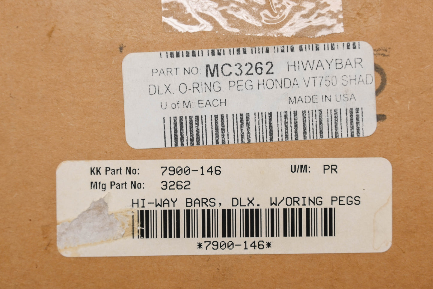 MC Enterprises MC3262, 7900-146, 3262 Hi-Way Bar Kit with Folding Pegs Qty 1 NOS