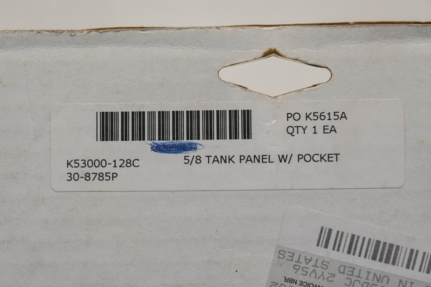 New OEM Kawasaki K53000-128 Black Tank Panel With Pocket Vulcan Qty 1 NOS