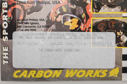 Lockhart Phillips 427-1236 Carbon Fiber Gauge Panel Kit YFZ600 FZ1000 Qty 1 NOS