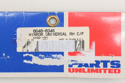 Parts Unlimited 0640-0346 Right Carbon Fiber Universal Mirror Qty 1 NOS