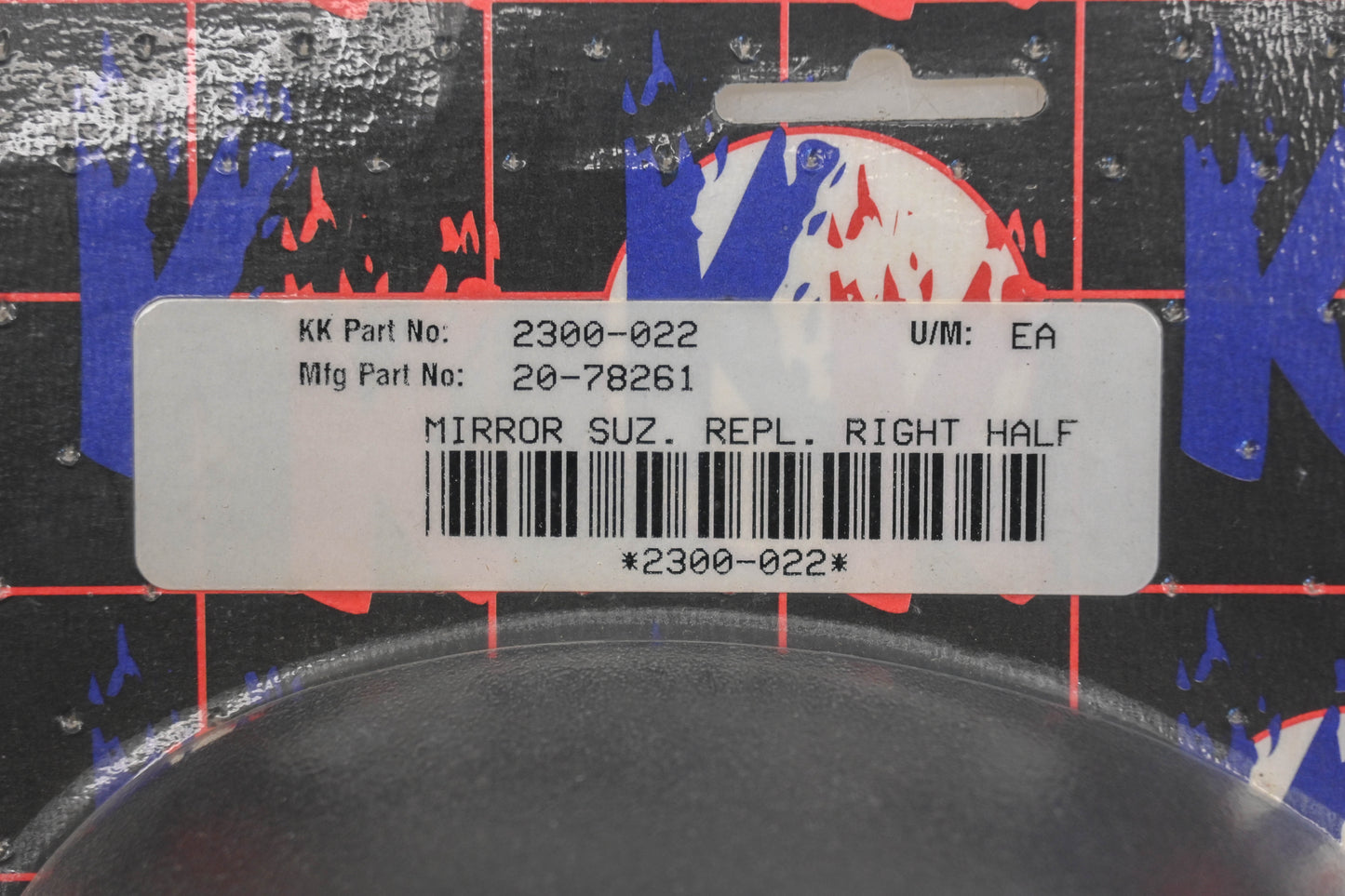 Emgo 2300-022, 20-78261, 56500-27A01-30 Right Mirror Black Fits Suzuki 750 '86-' Qty 1 NOS