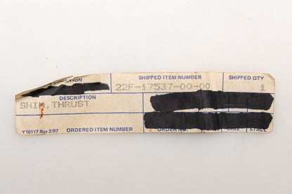 New OEM Yamaha 22F-17537-00-00 Thrust Shim Qty 1 NOS