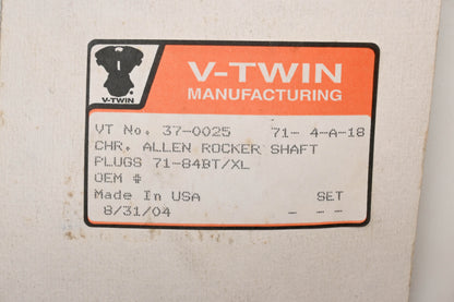 Gardner-Westcott 37-0025, C-74-55 V-Twin Rocker Arm Shaft Plug Allen Style 71-84 Big Twin XL Qty 4 NOS