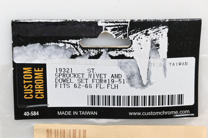 Custom Chrome 19321 Sprocket Rivet & Dowel Kit 62-66 FLH Qty 1 NOS
