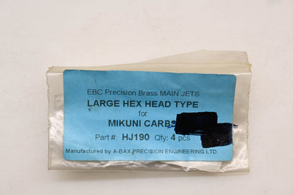 EBC HJ190-4 Mikuni Hex Head Main Jets Size 190 Qty 4 NOS