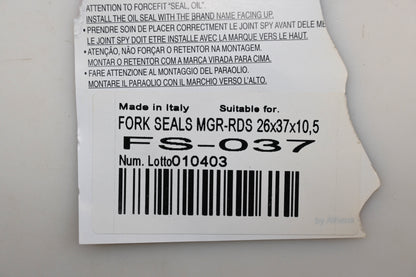 Parts Unlimited FS-037 Front Fork Seal Kit Qty 1 NOS