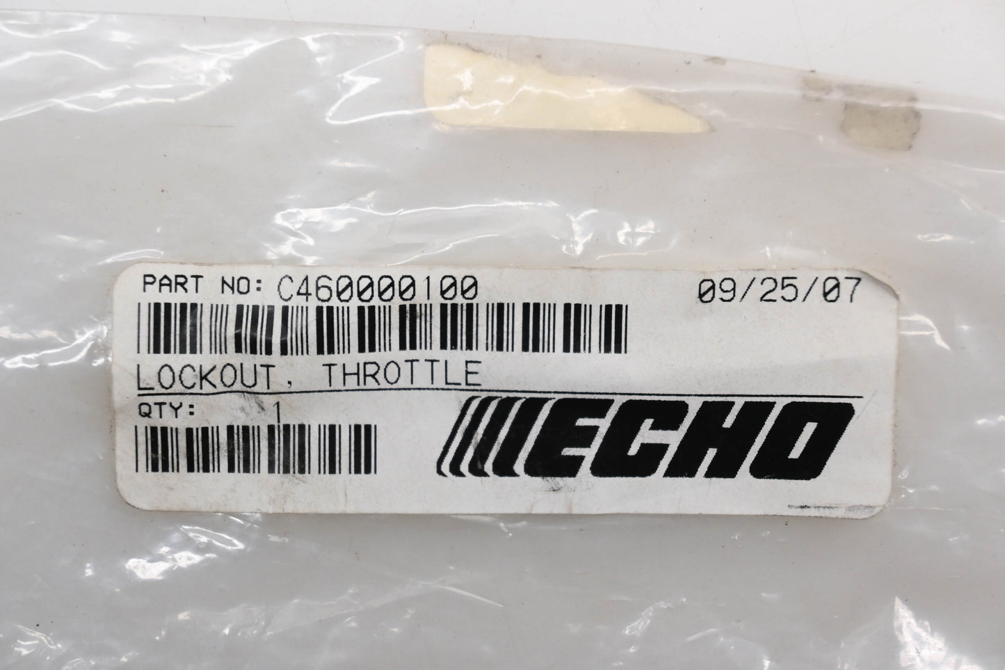 New OEM Echo C460000100 Throttle Lockout Qty 1 NOS