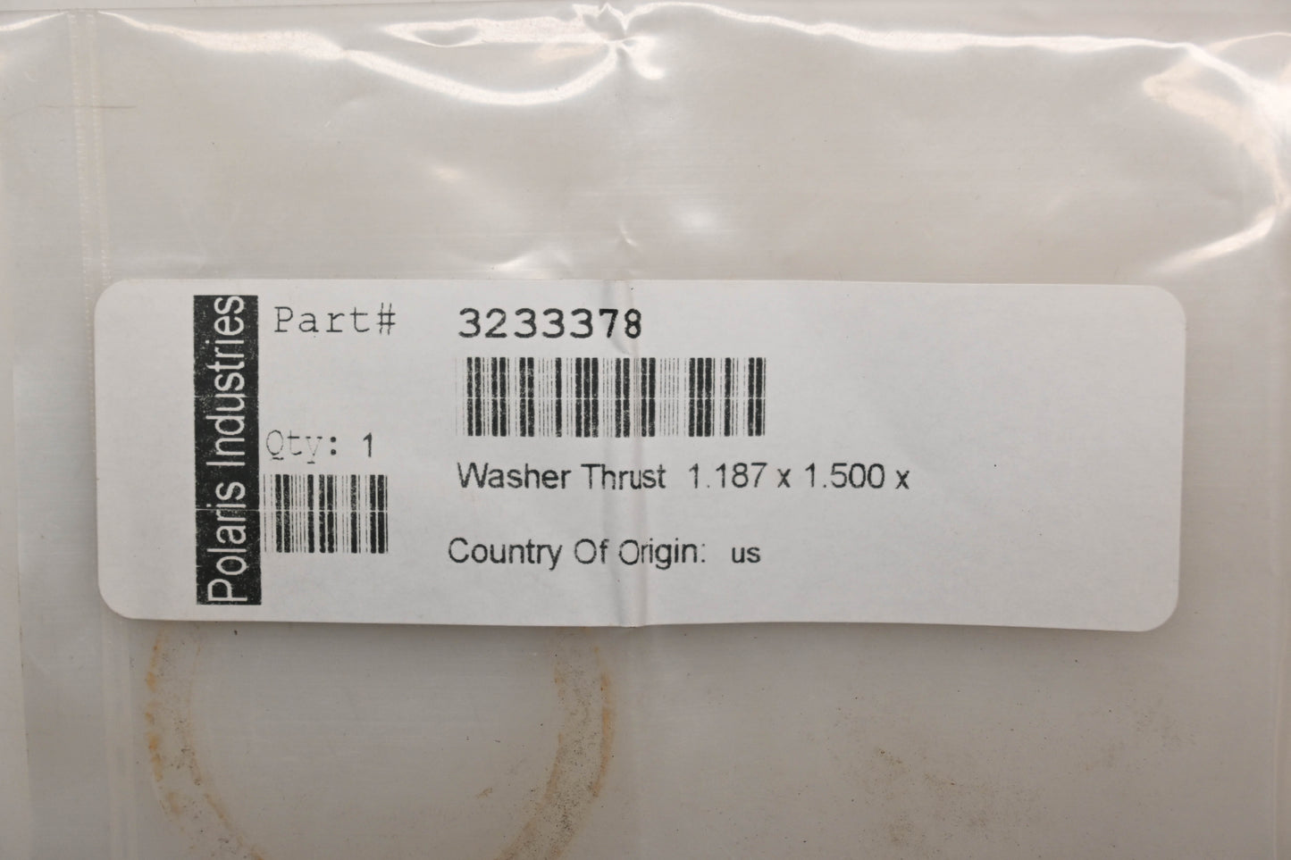 New OEM Polaris 3233378 Thrust Washer Qty 1 NOS