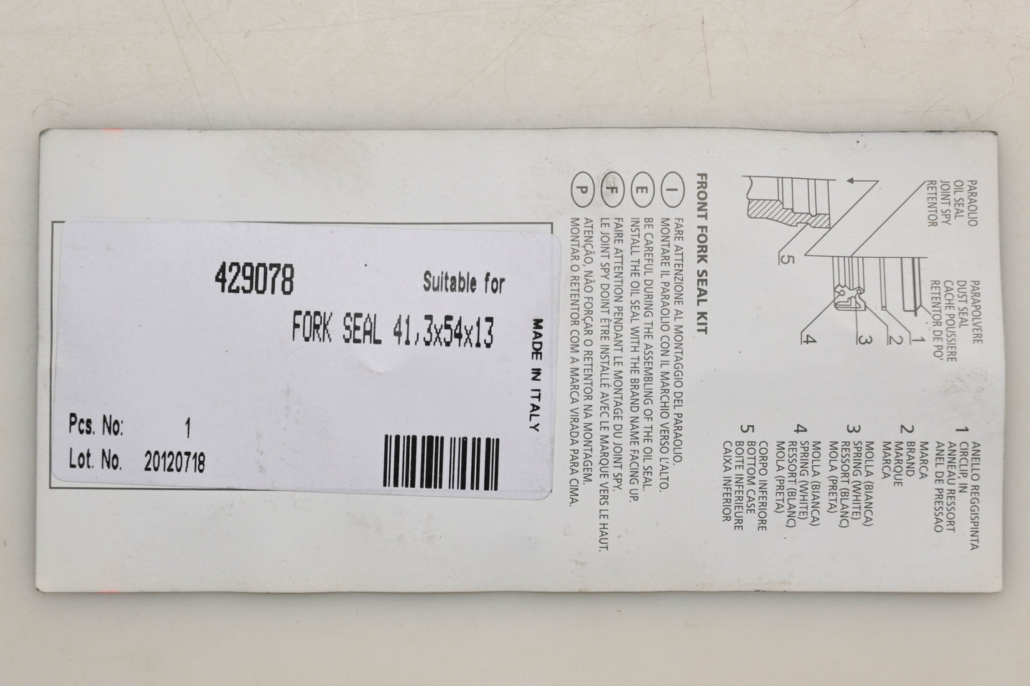 Bike Master 429078 Fork Seal Kit Qty 1 NOS