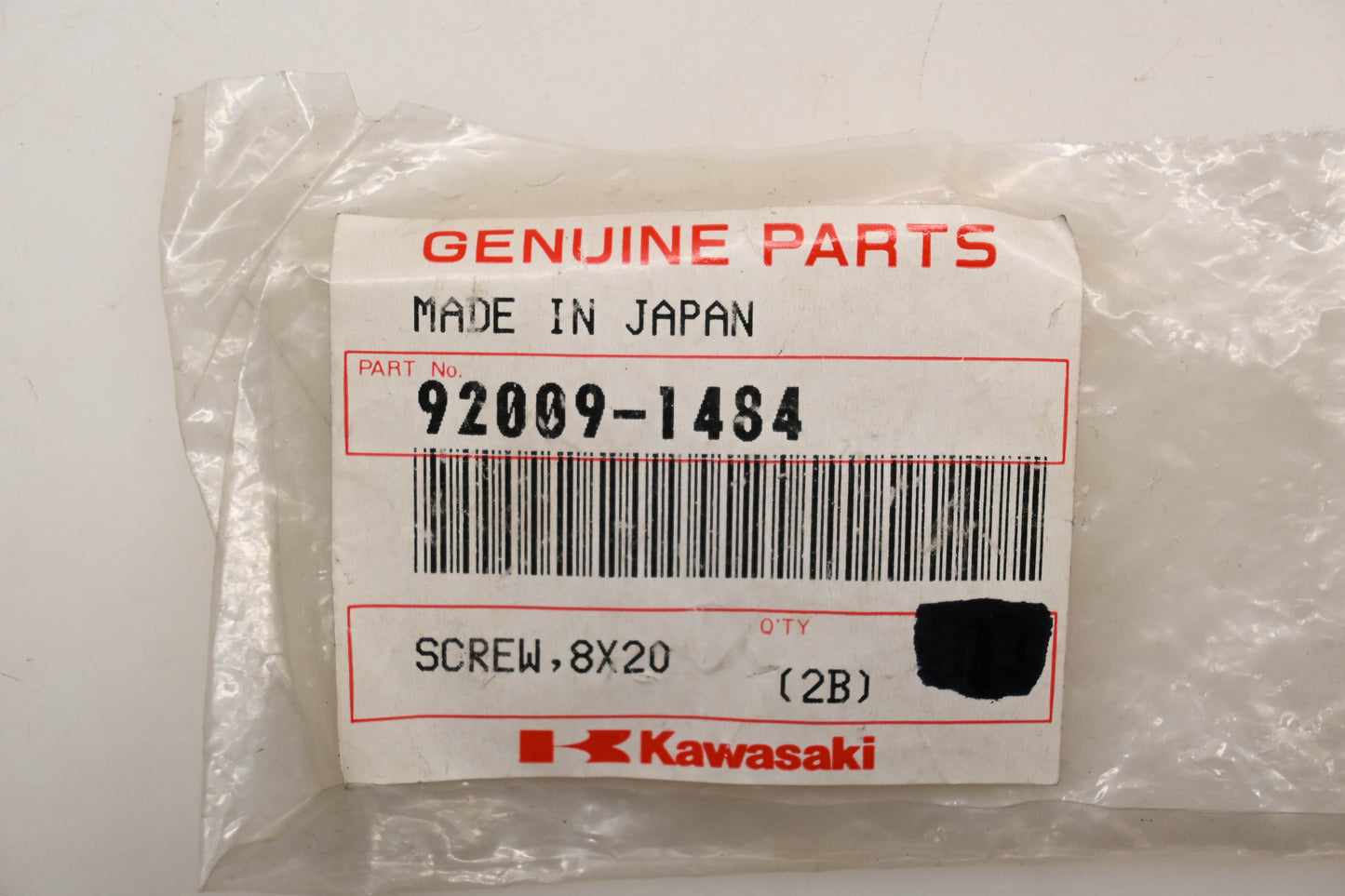 New OEM Kawasaki 92009-1484 Screw 8X20 Qty 1 NOS