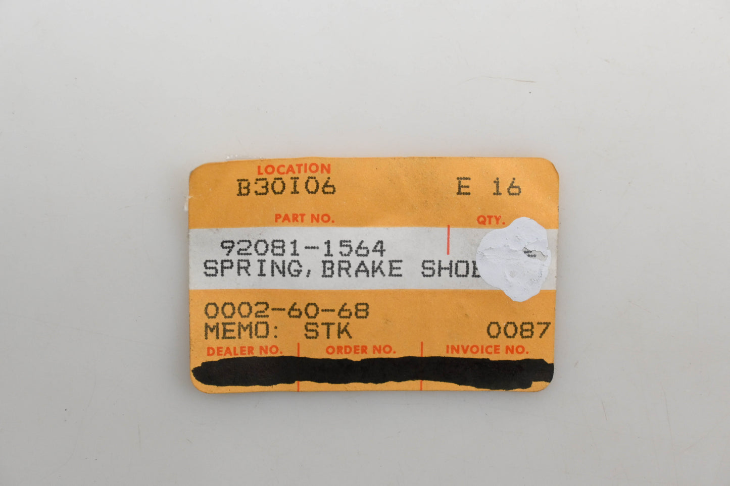 New OEM Kawasaki 92081-1564 Brake Shoe Spring Qty 1 NOS