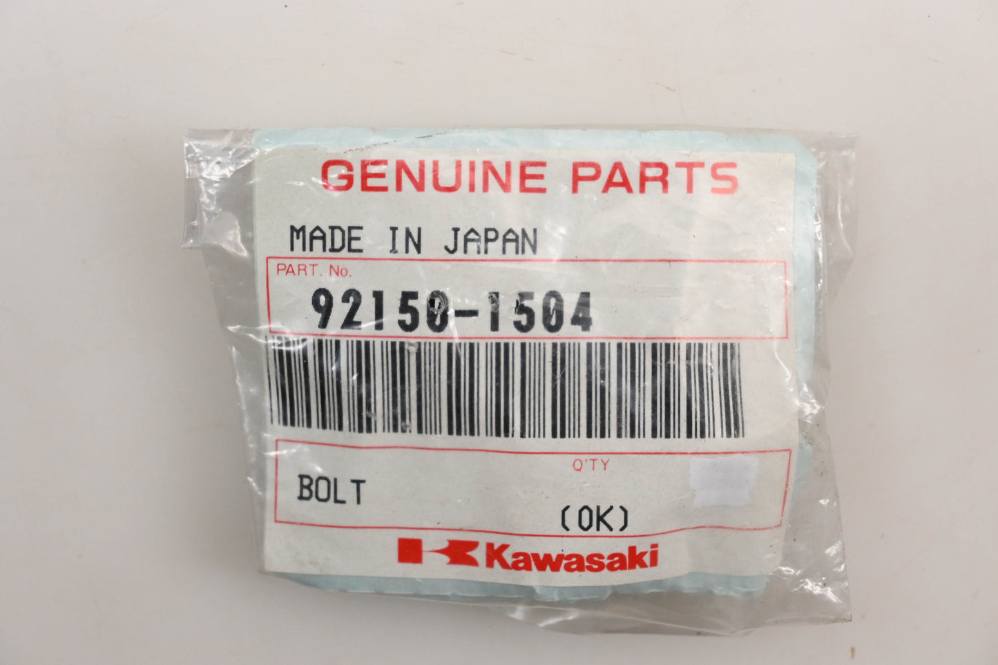 New OEM Kawasaki 92150-1504 Bolt & Washer Assembly Qty 1 NOS