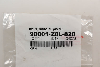 New OEM Honda 90001-Z0L-820 Special Bolt 6mm Qty 1 NOS