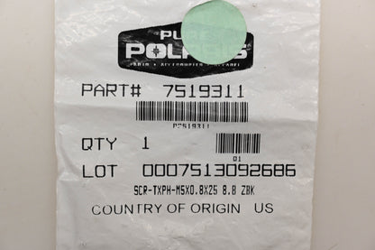 New OEM Polaris 7519311 TXPH-M5X0.8X25 8.8 ZBK Screw NOS