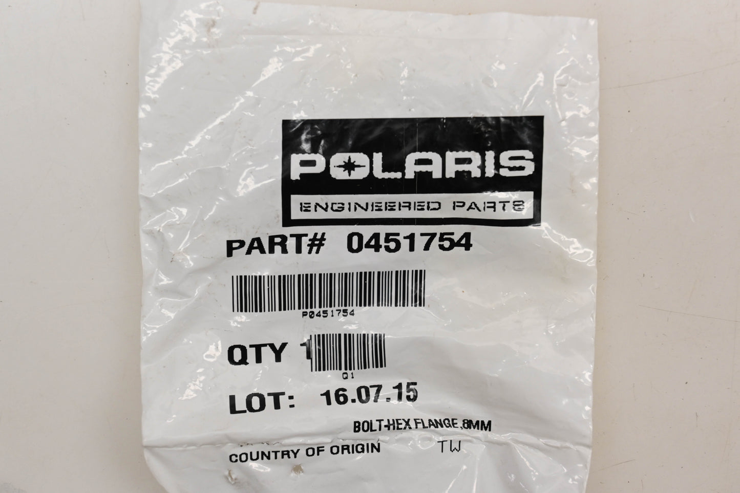 New OEM Polaris 0451754 Hex Flange Bolt 8MM Qty 1 NOS