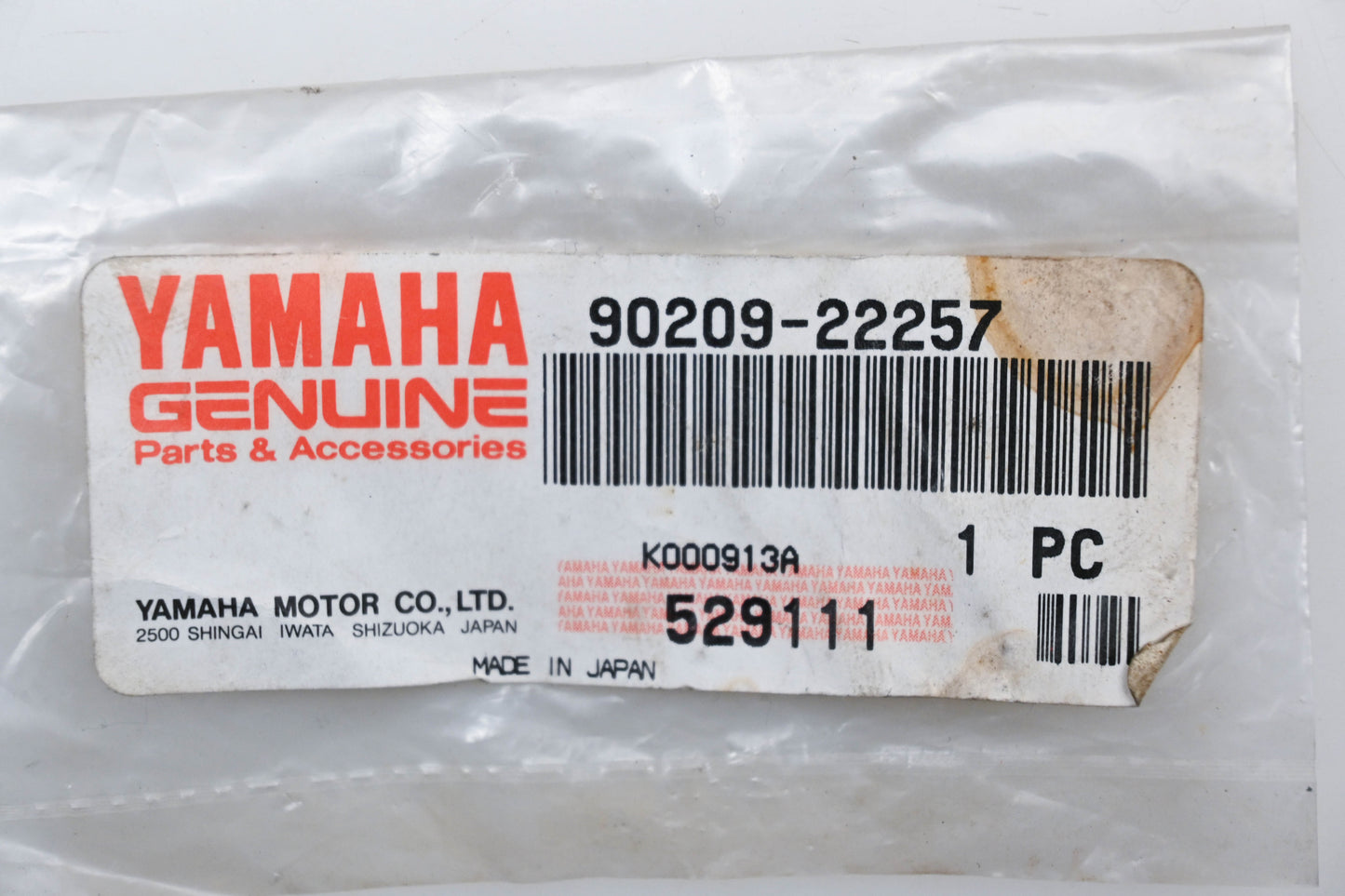 New OEM Yamaha 90209-22257-00 Washer Qty 1 NOS
