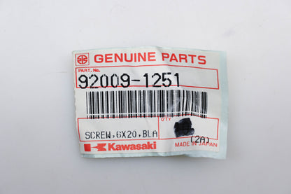 New OEM Kawasaki 92009-1251 Black Screw 6x20 Qty 1 NOS