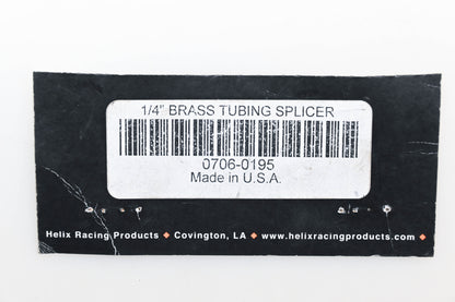 Helix 0706-0195 1/4' Brass Tubing Splicer Qty 1 NOS