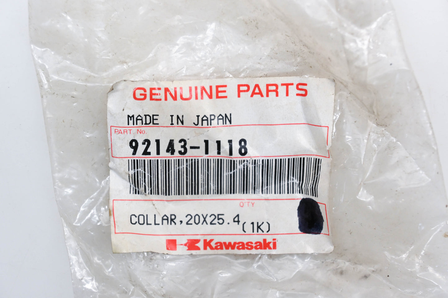 New OEM Kawasaki 92143-1118 Collar 20x25.4x25 Qty 1 NOS