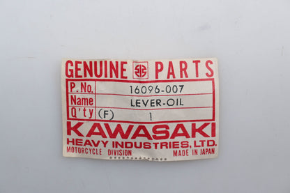 New OEM Kawasaki 16096-007 Oil Pump Cable Lever Qty 1 NOS