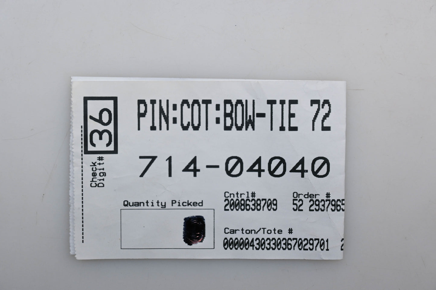 MTD 714-04040 Bowtie Cotter Pins Qty 2 NOS
