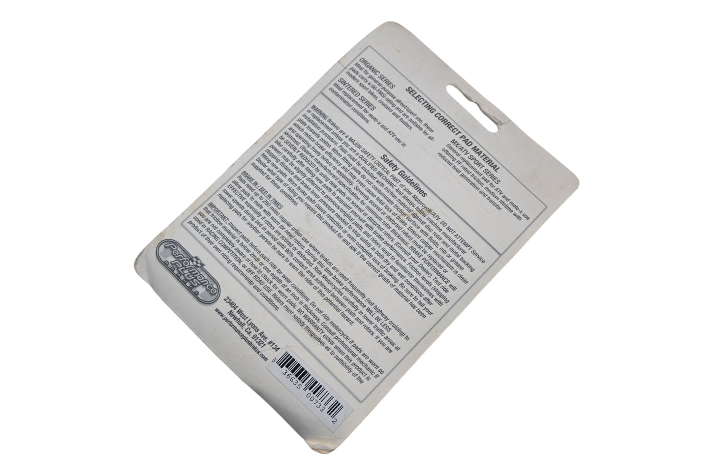 Bike Master H1019-O, H1019 Motorcycle & ATV Organic Disc Brake Pad Kit Qty 1 NOS