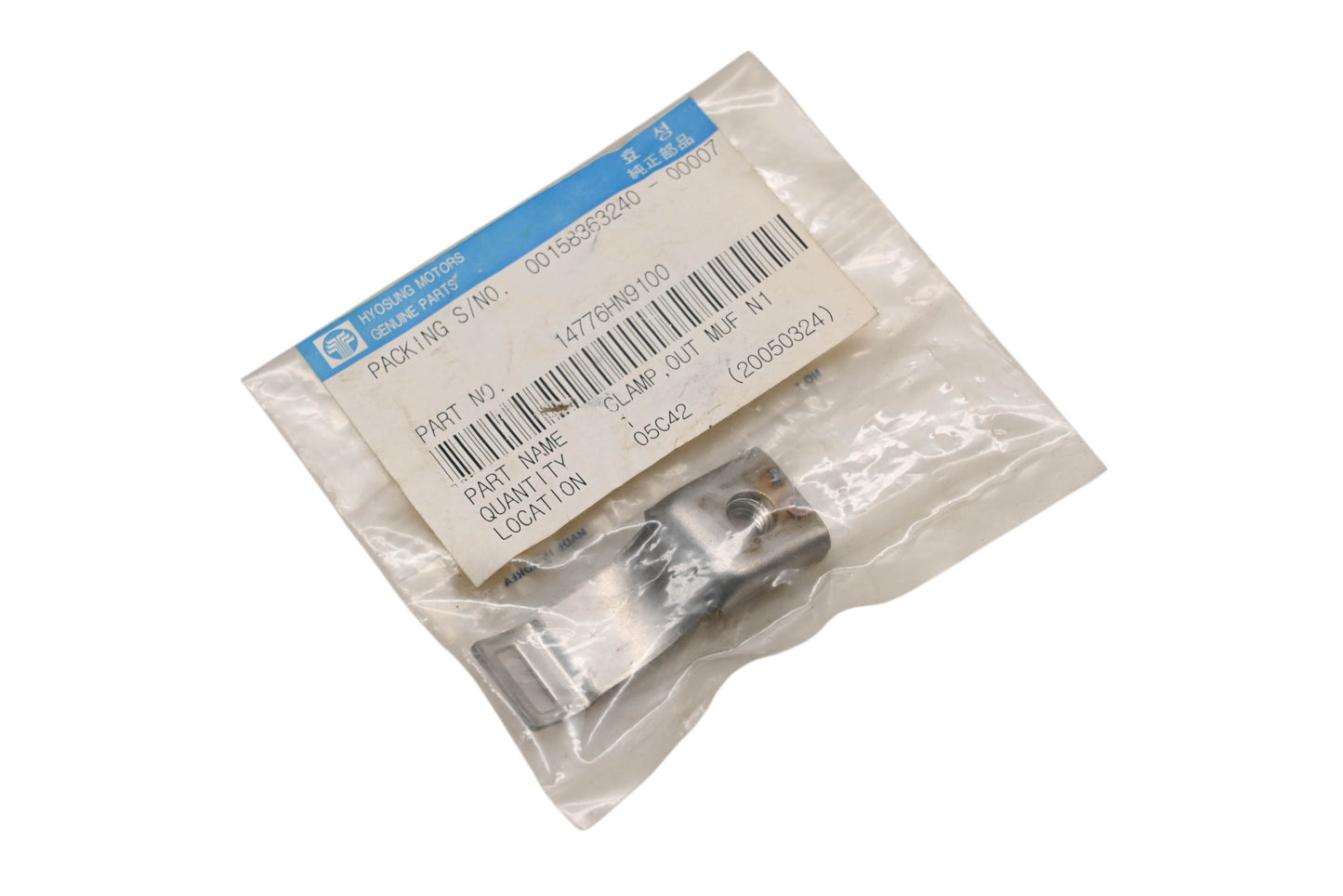 Hyosung 14776HN9100 Outer Muffler Cover Clamp Qty 1 NOS