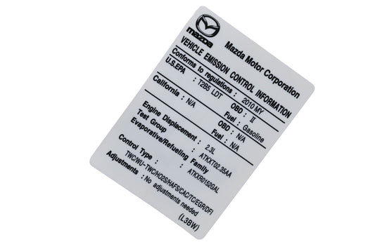 New OEM Mazda L3BW-69-036 Vehicle Emission Control Label Qty 1 NOS
