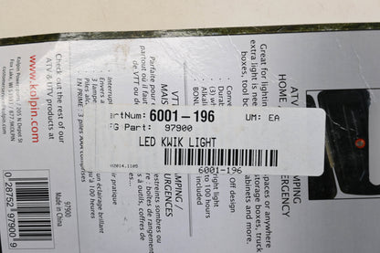 Kolpin 6001-196, 97900 Led Kwik Light Qty 1 NOS