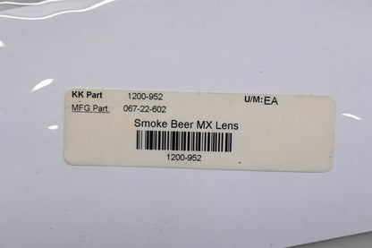 EKS Brand 1200-952, 067-22602, 067-22-602 Smoke Beer MX Lens Qty 1 NOS